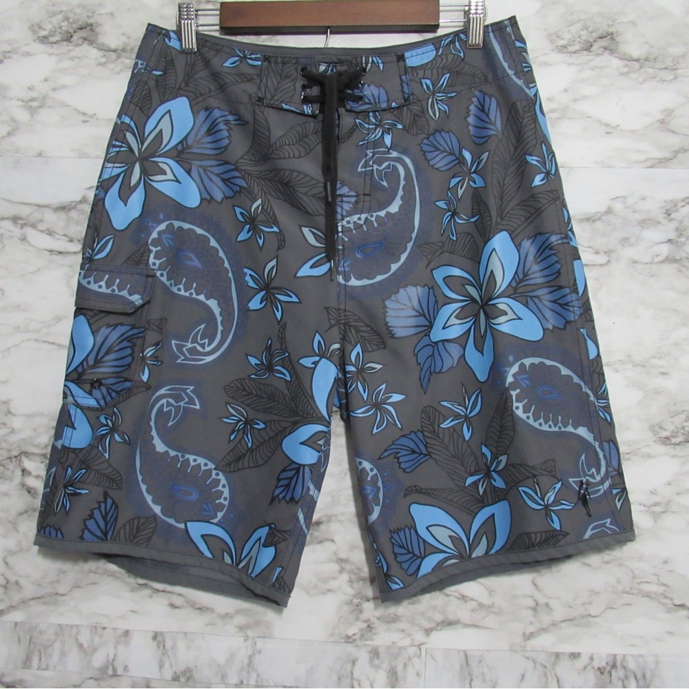 Toes On The Nose Men's Tropical Floral Board Shorts Swim Trunks Size 32